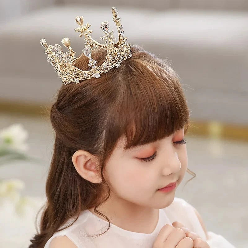 Birthday Gifts Crown Children's Crown Tiara Crystal Alloy Princess Head Wear Wholesale