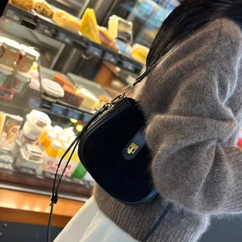 black / 24x9x19cm Women‘s Cowhide Genuine Leather Shoulder Bag Ladies Soft Cow Real Leather Handbag Female Fashion Luxury Design Crossbody Bags