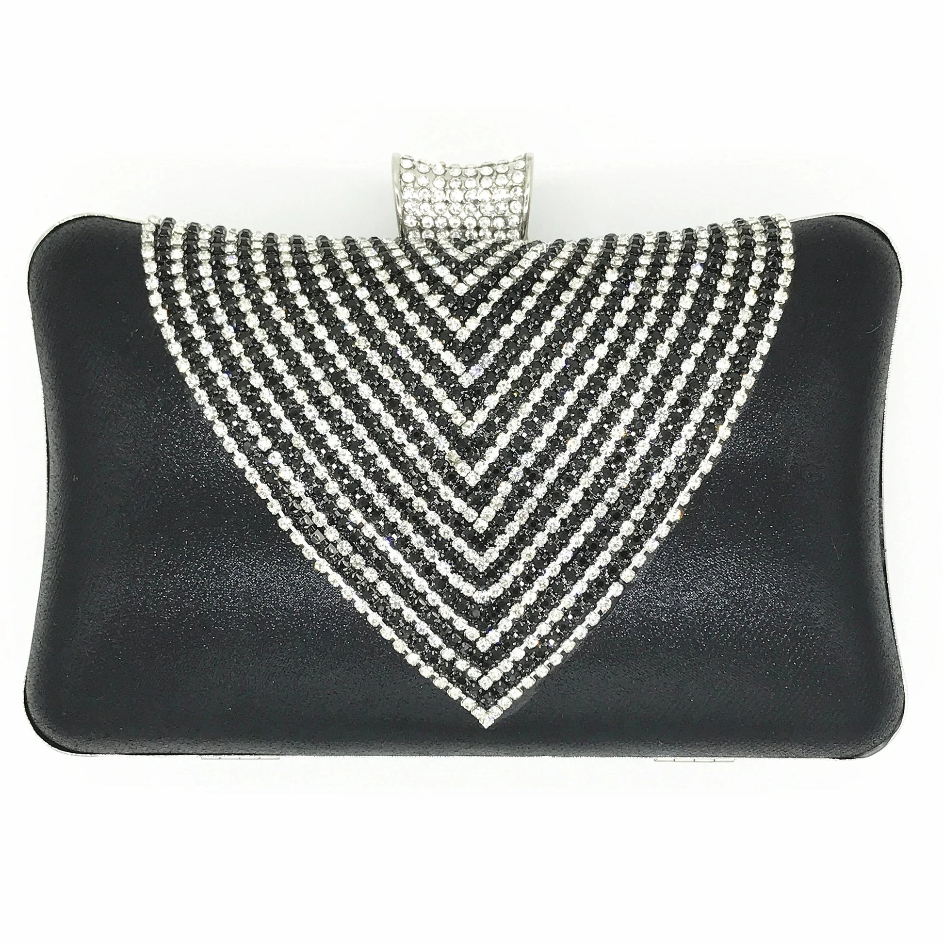 Black Factory direct wholesale handmade classic crystal clutch evening bag large space ladies clutches for party prom banquet wedding