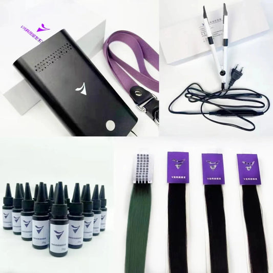 Black Factory Human Hair Extension machine Keratin  Wigs Tape Hair Extension Tools v light hair machine