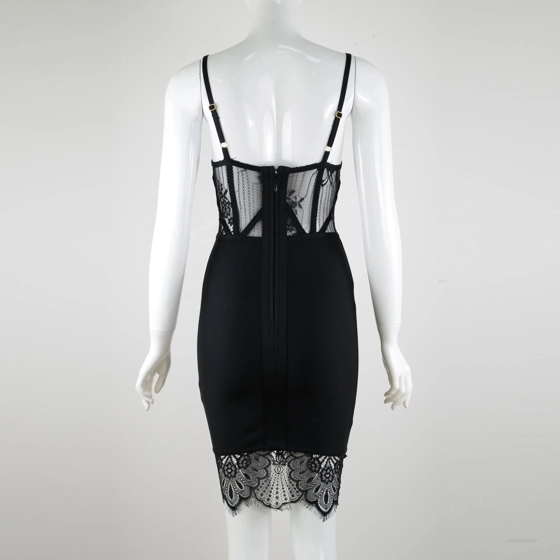 black lace bandage dress mini sexy deep v-neck backless party dress women's summer clothing strap bodycon