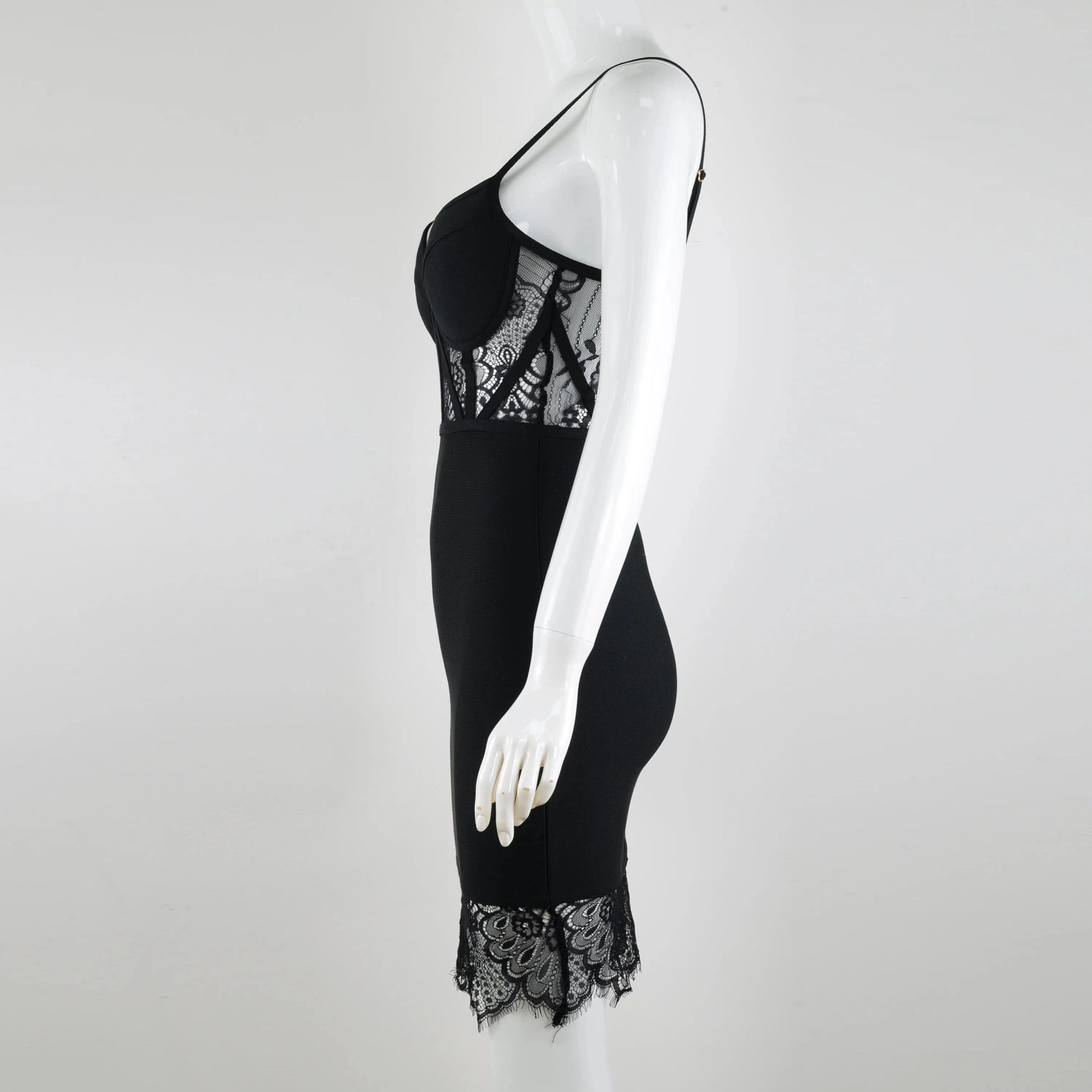 black lace bandage dress mini sexy deep v-neck backless party dress women's summer clothing strap bodycon
