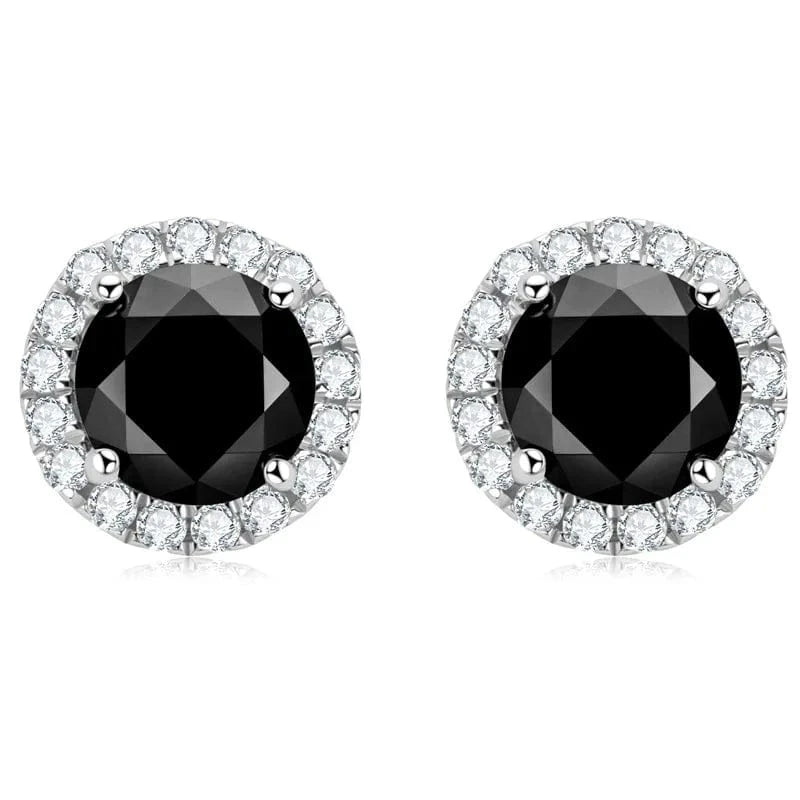Black Moissanite Unique Earrings 925 Stud Earrings for Party Hiphop Black Hip Hop Jewelry Gold Moissanite VVS Silver Plated Trendy 1 Pair