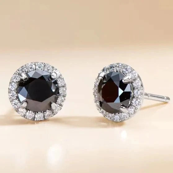 Black Moissanite Unique Earrings 925 Stud Earrings for Party Hiphop Black Hip Hop Jewelry Gold Moissanite VVS Silver Plated Trendy 1 Pair