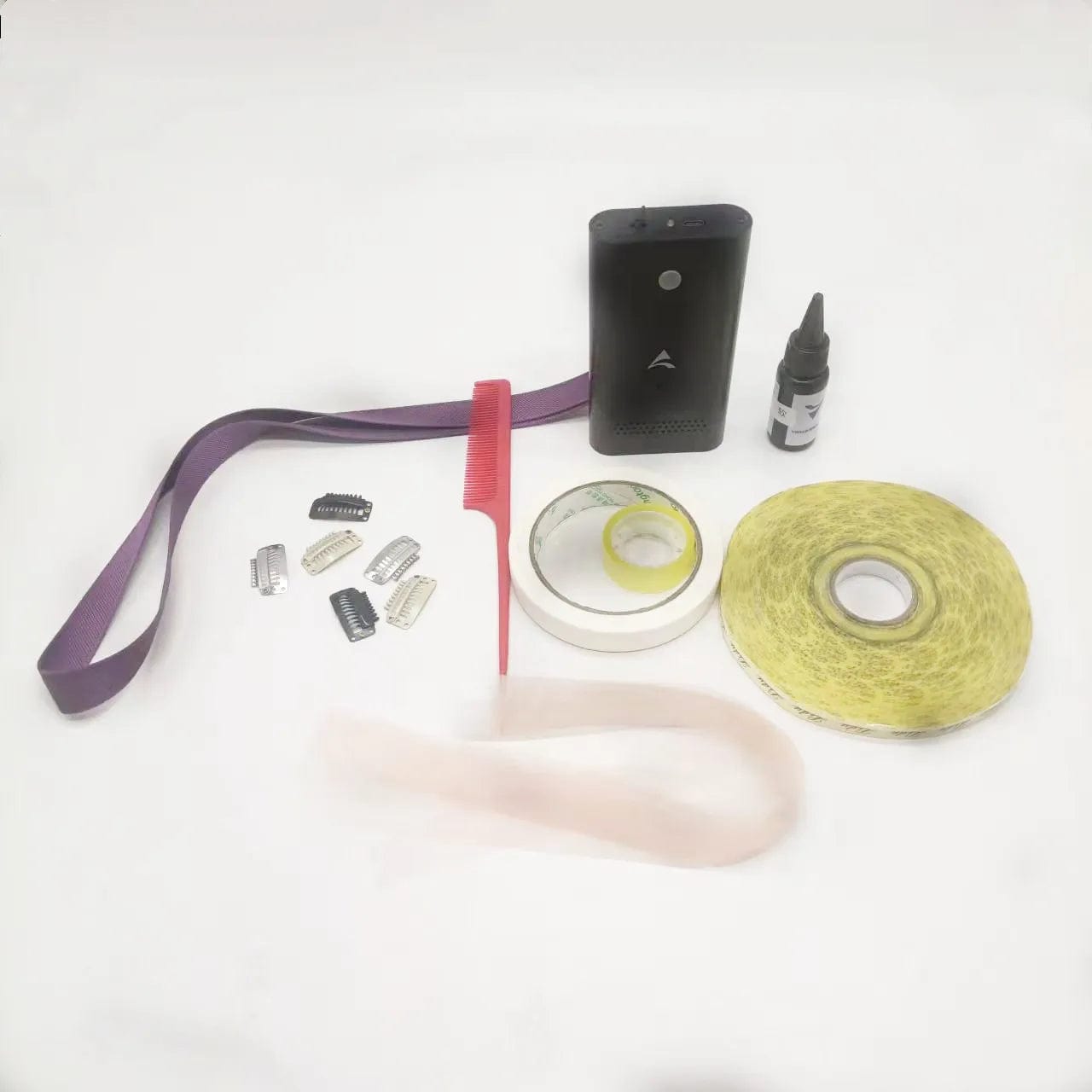 Black New method Making colourful Clip hair fand tape hair with v light hair extensions machine and vg2000 glue easy and hot