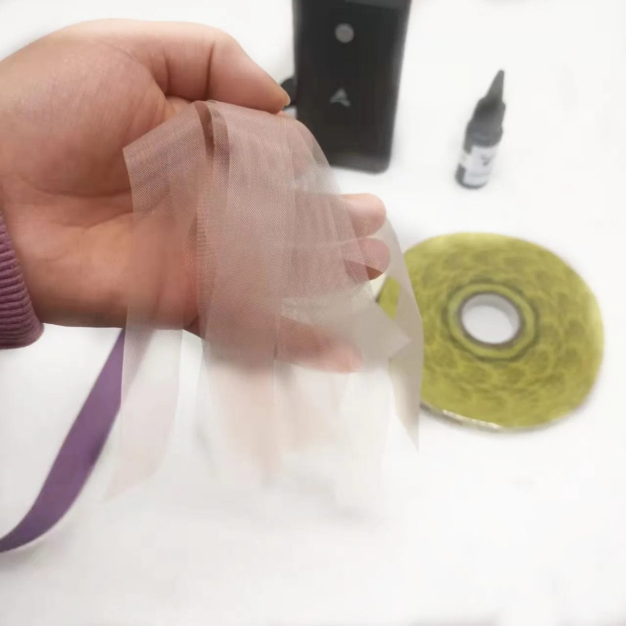 Black New method Making colourful Clip hair fand tape hair with v light hair extensions machine and vg2000 glue easy and hot