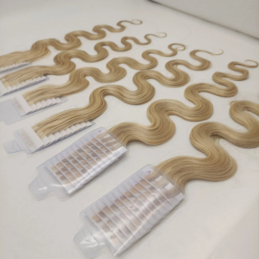 Black Newest Body wave hair extension v light mini tape in hair 100% human chinese hair extension tools use