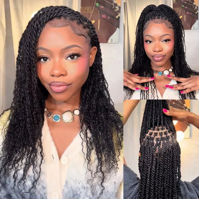 Black Pearl Top Peruvian Kinky Curly Mini Twist Hair 50G/pc QVR Afro Kinky Bulk Human Hair for Braiding 100% Remy Hair Bundles - SN Wigs & More