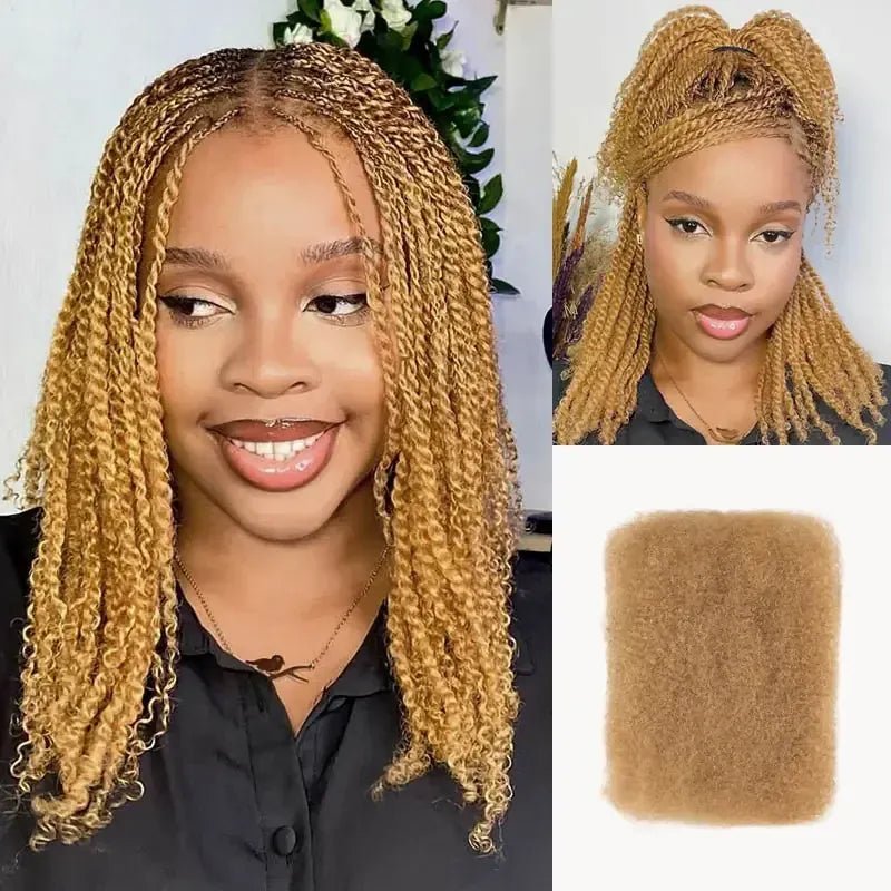 Black Pearl Top Peruvian Kinky Curly Mini Twist Hair 50G/pc QVR Afro Kinky Bulk Human Hair for Braiding 100% Remy Hair Bundles - SN Wigs & More