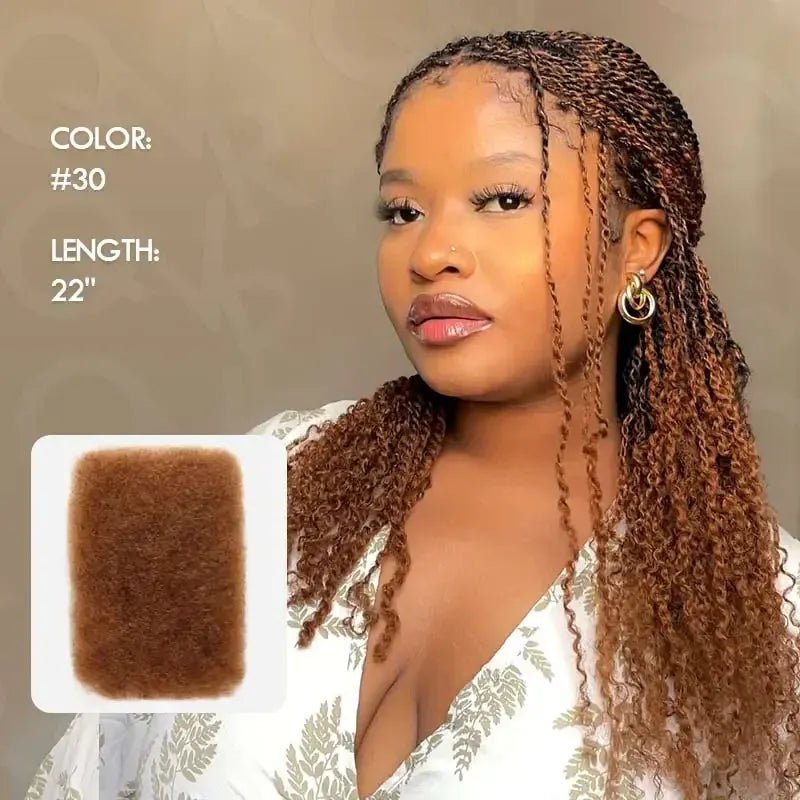 Black Pearl Top Peruvian Kinky Curly Mini Twist Hair 50G/pc QVR Afro Kinky Bulk Human Hair for Braiding 100% Remy Hair Bundles - SN Wigs & More