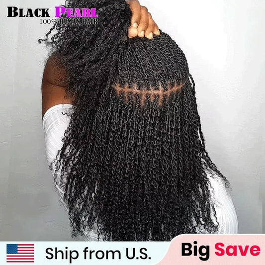 Black Pearl Top Peruvian Kinky Curly Mini Twist Hair 50G/pc QVR Afro Kinky Bulk Human Hair for Braiding 100% Remy Hair Bundles - SN Wigs & More