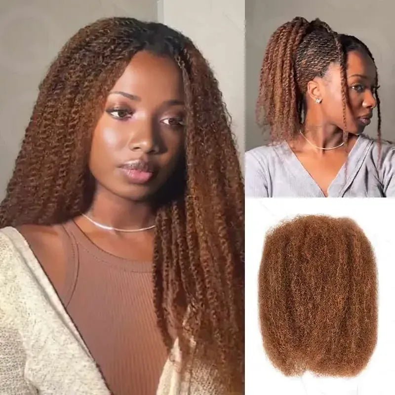 Black Pearl Top Peruvian Kinky Curly Mini Twist Hair 50G/pc QVR Afro Kinky Bulk Human Hair for Braiding 100% Remy Hair Bundles - SN Wigs & More