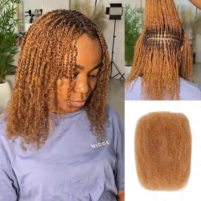 Black Pearl Top Peruvian Kinky Curly Mini Twist Hair 50G/pc QVR Afro Kinky Bulk Human Hair for Braiding 100% Remy Hair Bundles - SN Wigs & More