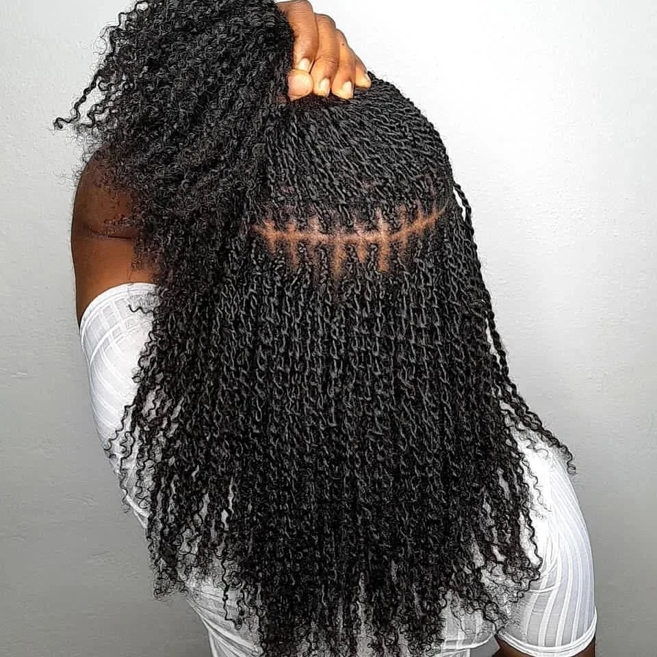 Black Pearl Top Peruvian Kinky Curly Mini Twist Hair 50G/pc QVR Afro Kinky Bulk Human Hair for Braiding 100% Remy Hair Bundles - SN Wigs & More