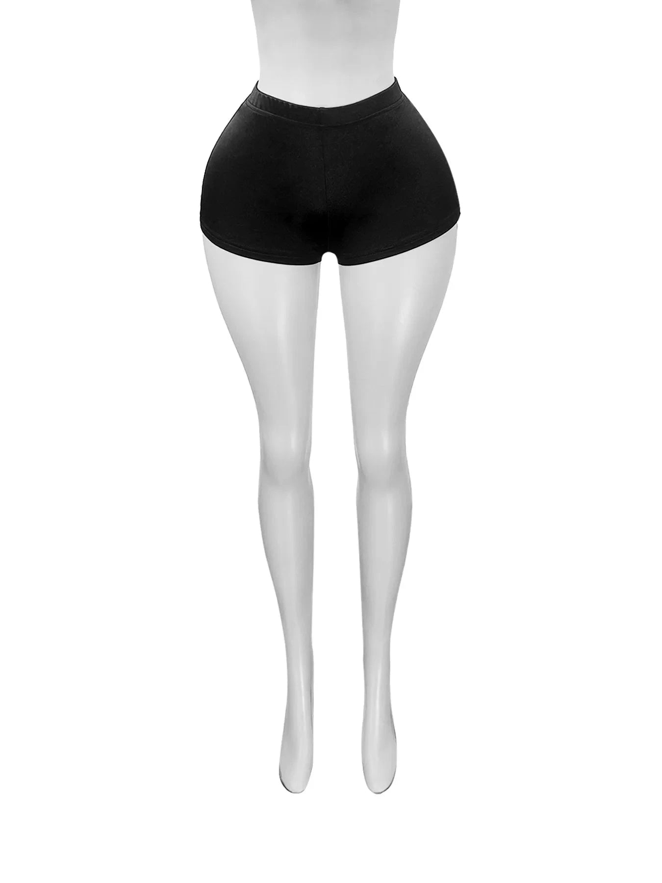 Black shorts / XXL FAGADOER Y2k Sexy Bodycon Shorts for Woman Solid Color High Waist Elasticity Shorts Female Streetwear Bottoms 2025 Summer New