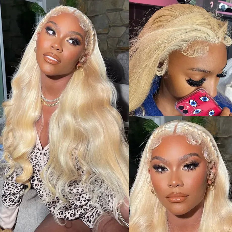 Blonde Body Wave Lace Front Wig HD Transparent 13x4 13x6 Frontal Human Hair 613 Pre Plucked Full Frontal Wigs 200% 40 46 Inch - SN Wigs & More