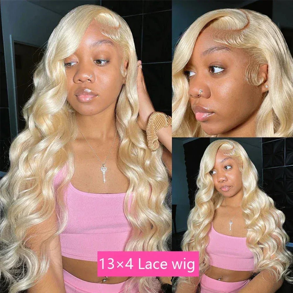 Blonde Body Wave Lace Front Wig HD Transparent 13x4 13x6 Frontal Human Hair 613 Pre Plucked Full Frontal Wigs 200% 40 46 Inch - SN Wigs & More