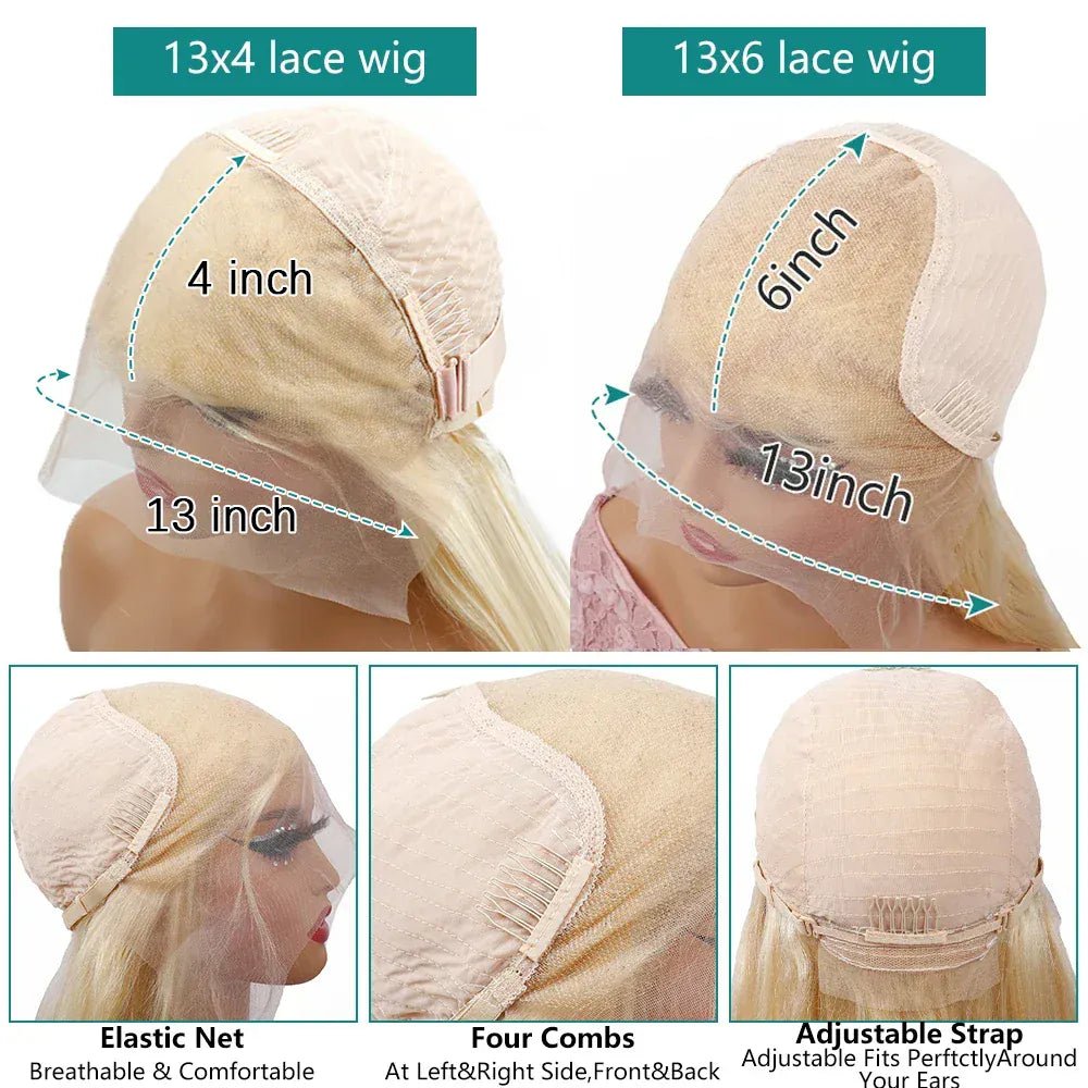 Blonde Body Wave Lace Front Wig HD Transparent 13x4 13x6 Frontal Human Hair 613 Pre Plucked Full Frontal Wigs 200% 40 46 Inch - SN Wigs & More