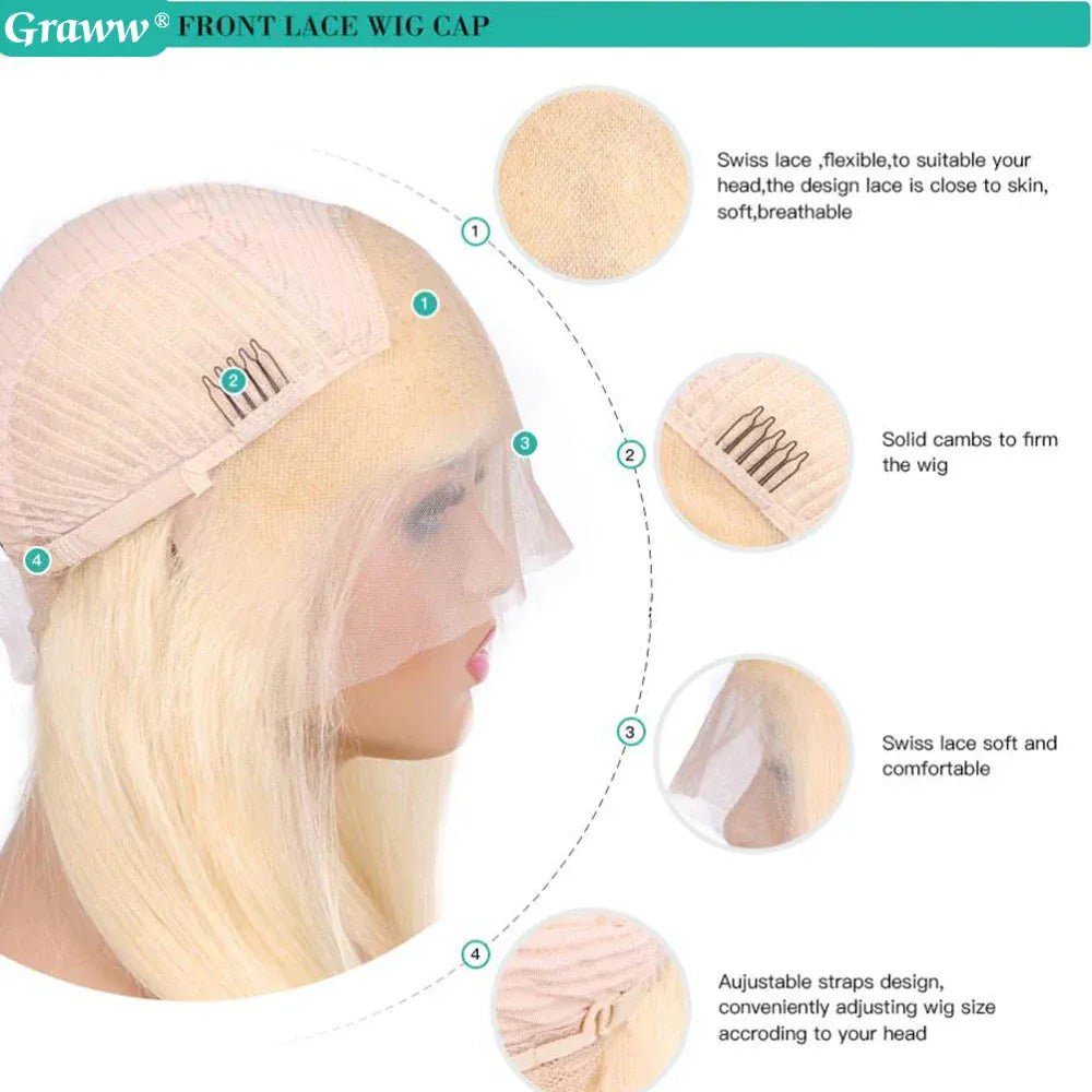 Blonde Body Wave Lace Front Wig HD Transparent 13x4 13x6 Frontal Human Hair 613 Pre Plucked Full Frontal Wigs 200% 40 46 Inch - SN Wigs & More