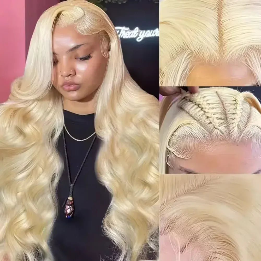 Blonde Body Wave Lace Front Wig HD Transparent 13x4 13x6 Frontal Human Hair 613 Pre Plucked Full Frontal Wigs 200% 40 46 Inch - SN Wigs & More