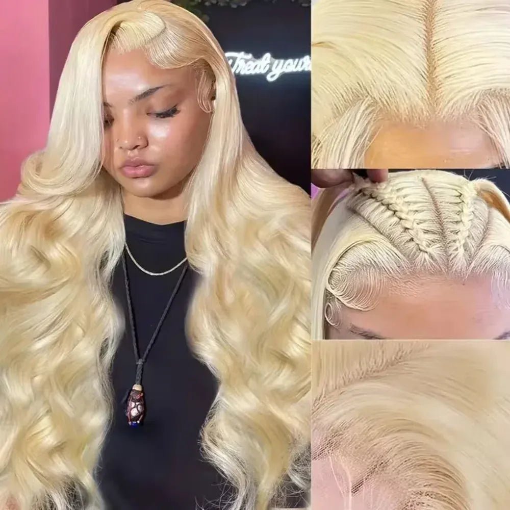 Blonde Body Wave Lace Front Wig HD Transparent 13x4 13x6 Frontal Human Hair 613 Pre Plucked Full Frontal Wigs 200% 40 46 Inch - SN Wigs & More