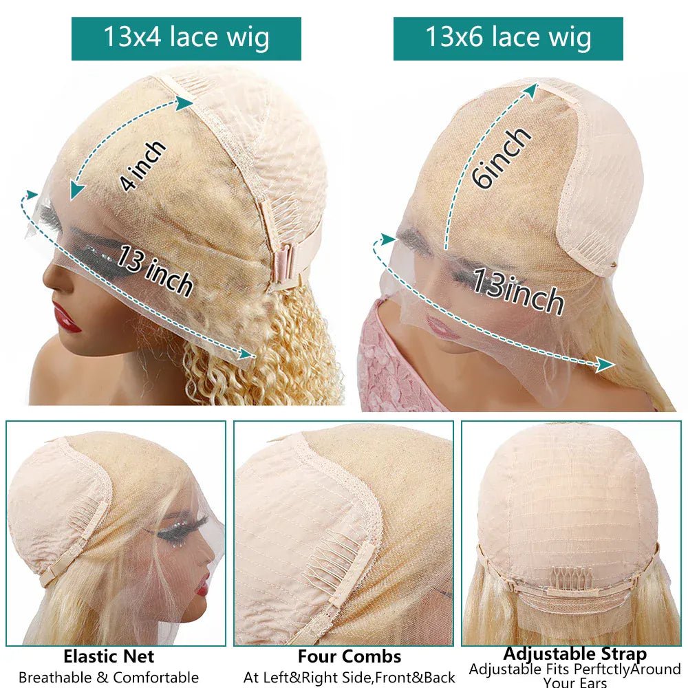 Blonde Body Wave Lace Front Wig HD Transparent 13x4 13x6 Frontal Human Hair 613 Pre Plucked Full Frontal Wigs 200% 40 46 Inch - SN Wigs & More