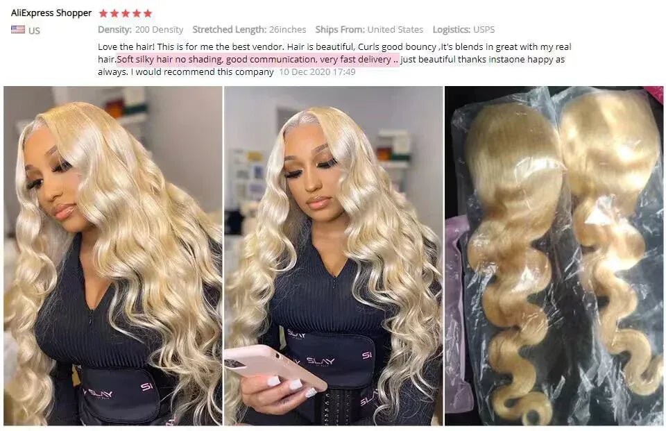 Blonde Body Wave Lace Front Wig HD Transparent 13x4 13x6 Frontal Human Hair 613 Pre Plucked Full Frontal Wigs 200% 40 46 Inch - SN Wigs & More