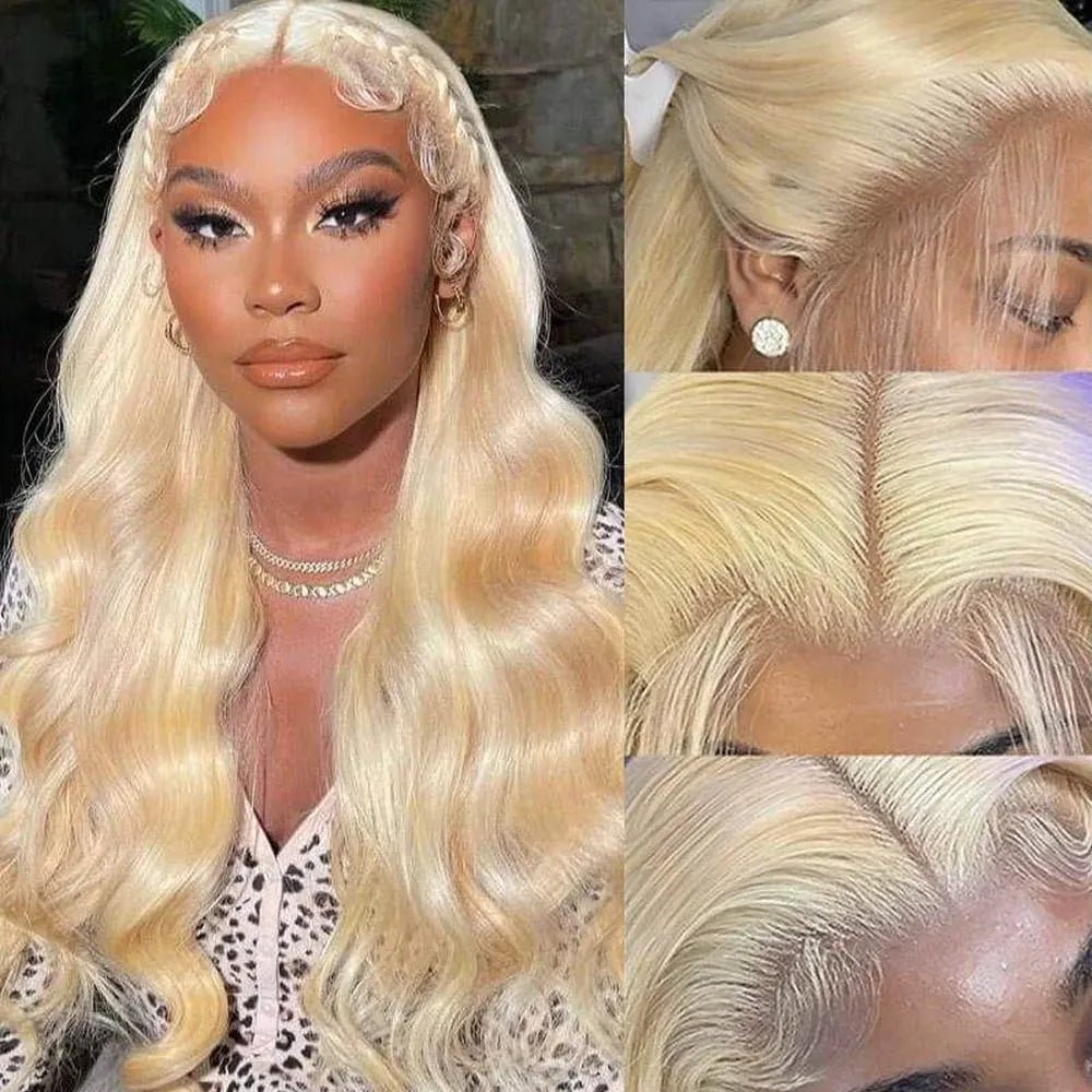 Blonde Body Wave Lace Front Wig HD Transparent 13x4 13x6 Frontal Human Hair 613 Pre Plucked Full Frontal Wigs 200% 40 46 Inch - SN Wigs & More