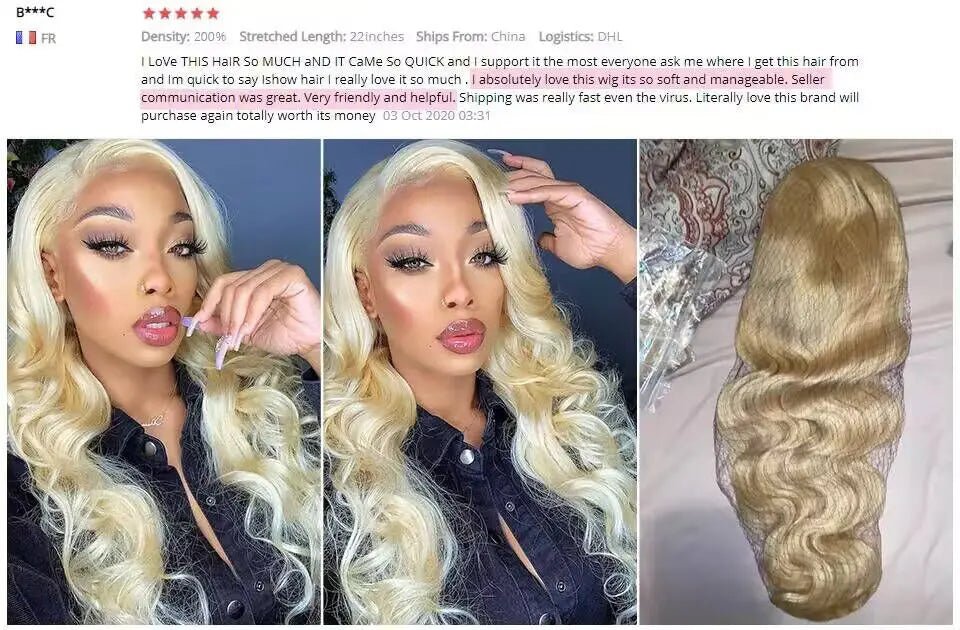 Blonde Body Wave Lace Front Wig HD Transparent 13x4 13x6 Frontal Human Hair 613 Pre Plucked Full Frontal Wigs 200% 40 46 Inch - SN Wigs & More