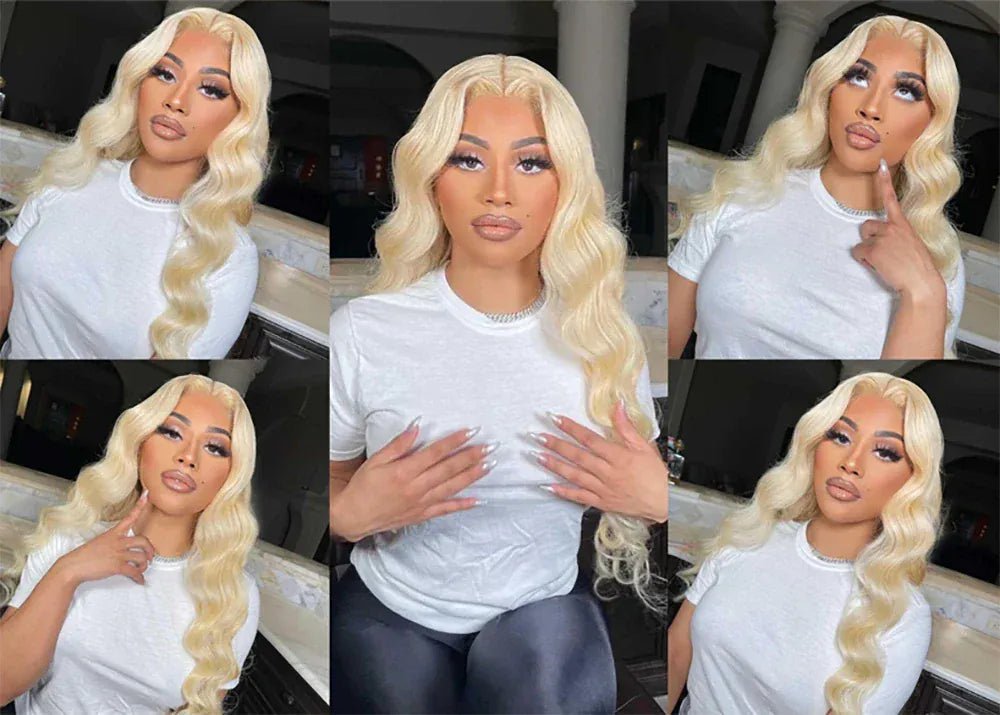 Blonde Body Wave Lace Front Wig HD Transparent 13x4 13x6 Frontal Human Hair 613 Pre Plucked Full Frontal Wigs 200% 40 46 Inch - SN Wigs & More