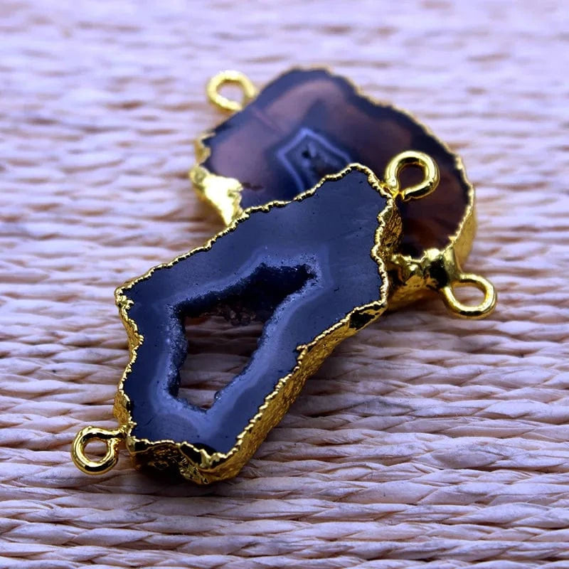 Blue / 20-70mm Gemstone Slice Plating Pink Geode Druzy Slice Pendants Gold Free from Shape Raw Big Pendant Green Charm For Jewelry Making