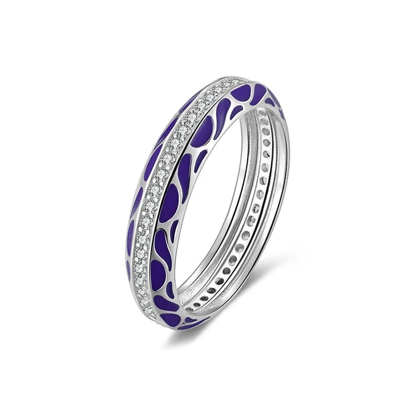 Blue Enamel Rings Jewelry Women Silver 925 Ring Silver 925 Jewelry