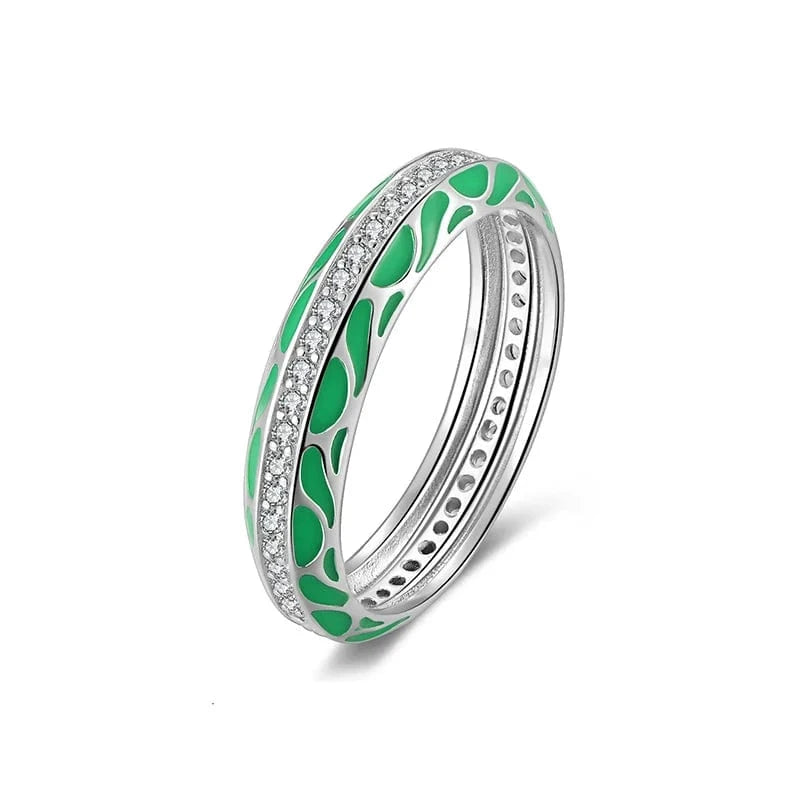 Blue Enamel Rings Jewelry Women Silver 925 Ring Silver 925 Jewelry