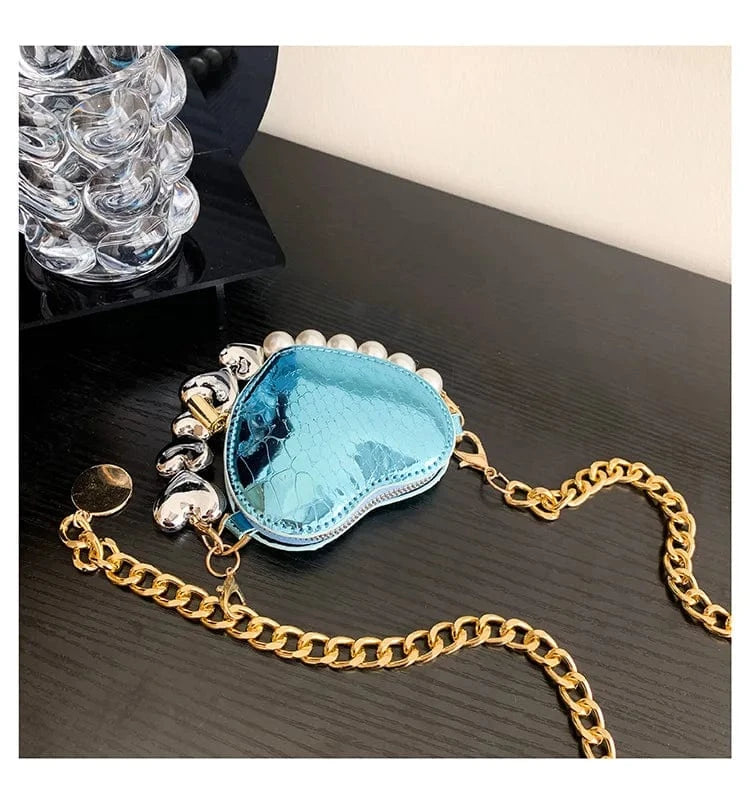 blue Ready to ship 2024 fashion boutique heart shape hot selling mini handbags womens bags