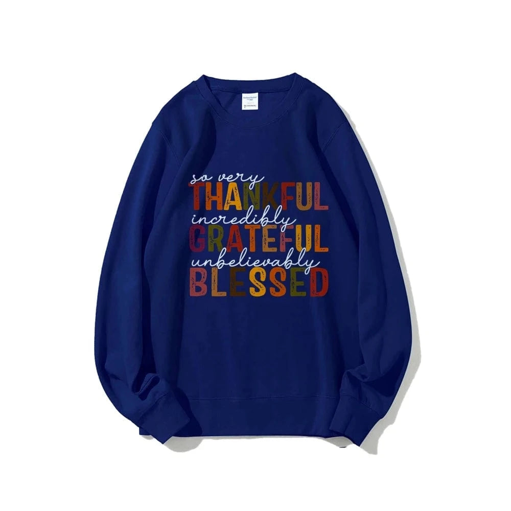 Blue / S Simple Letter Print Sweatshirt Crew Neck Jumper Unisex Street Casual Wear Long Sleeve Warm Autumn Top New 2024 Fashion