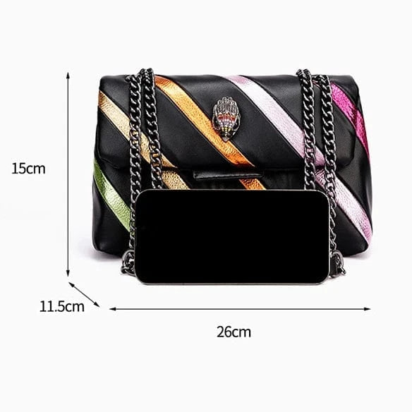 BM9334 Soft Leather New Trends High Quality Designer Handbags Femme Rainbow Crossbody Striped Purse For Ladies