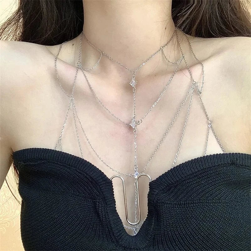 Body chain / Fringe chest chain Sexy Body Chain  Fringe Chest Chain Party Nightclub Body Accessories Jewelry for Women and Girls