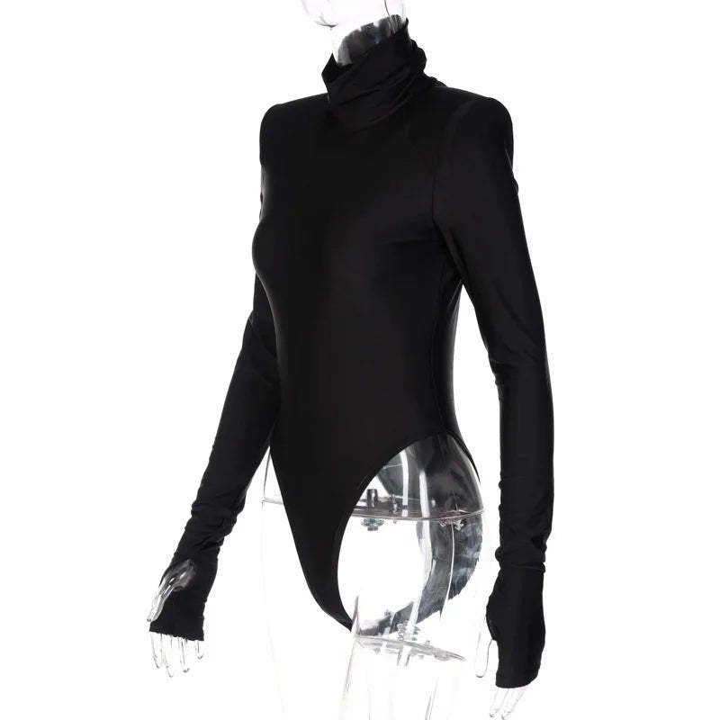Bodysuit + Shoulder Padded Turtleneck + Winter Glam Club Wear Silhouette With Figure Flattering Fit - SN Wigs & More