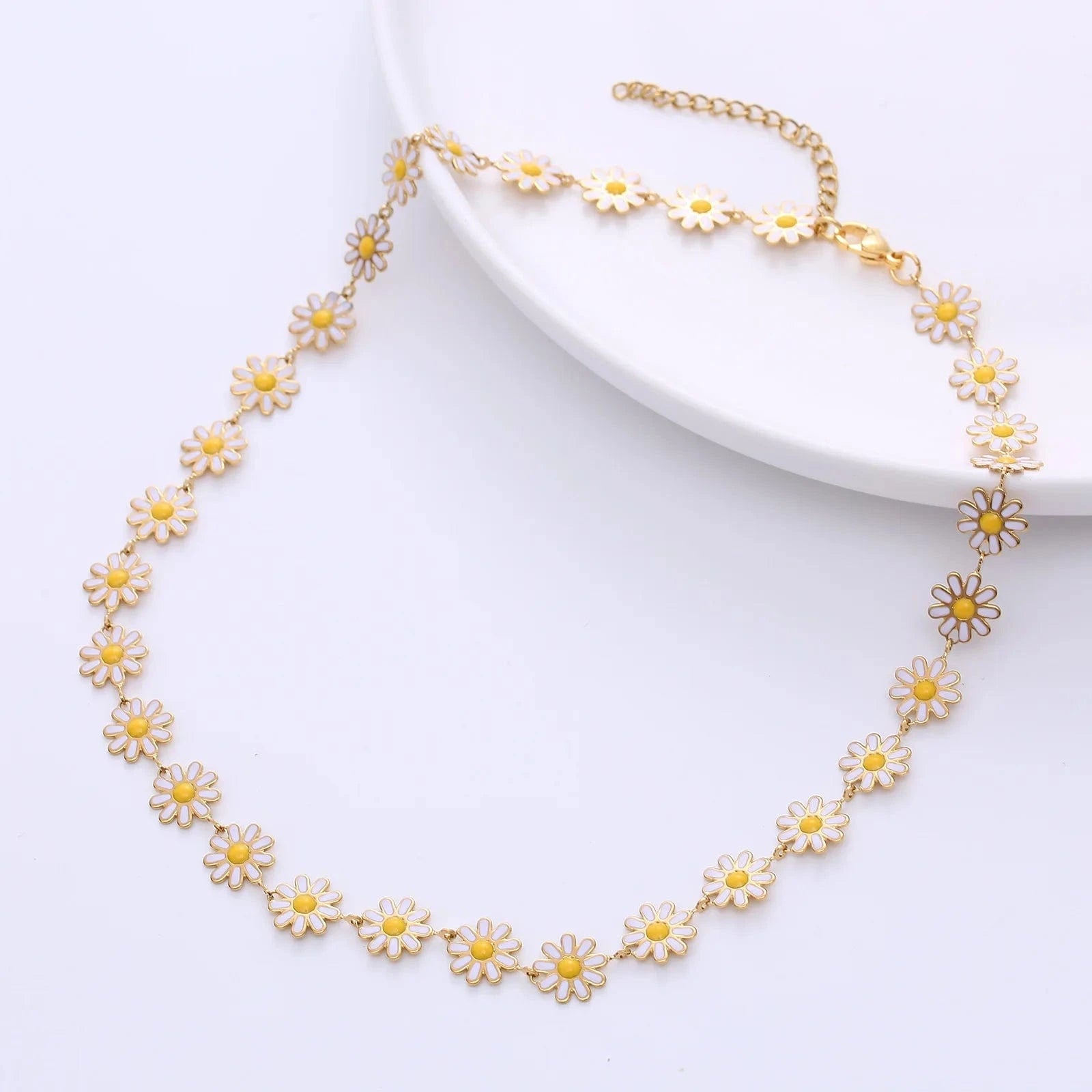 Bohemia jewelry stainless steel enamel hawaiian flower choker necklace