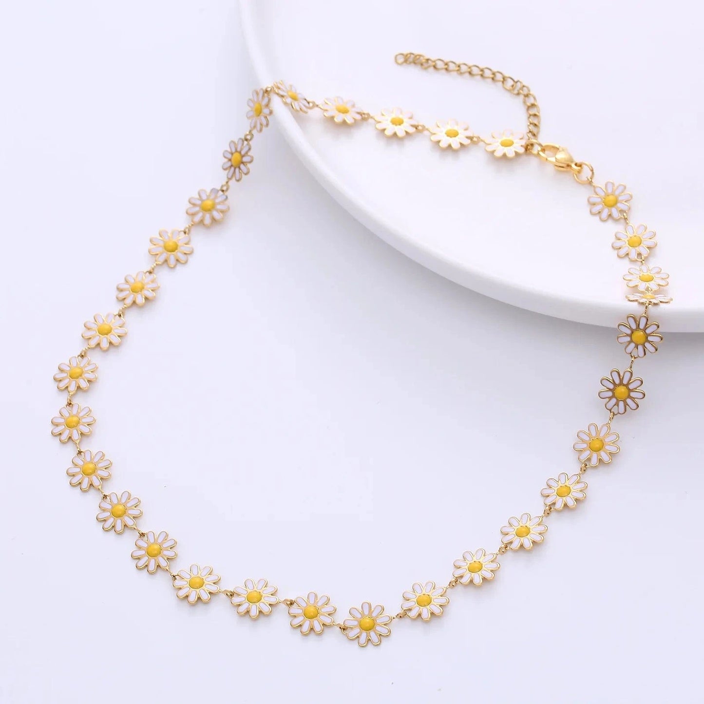 Bohemia jewelry stainless steel enamel hawaiian flower choker necklace