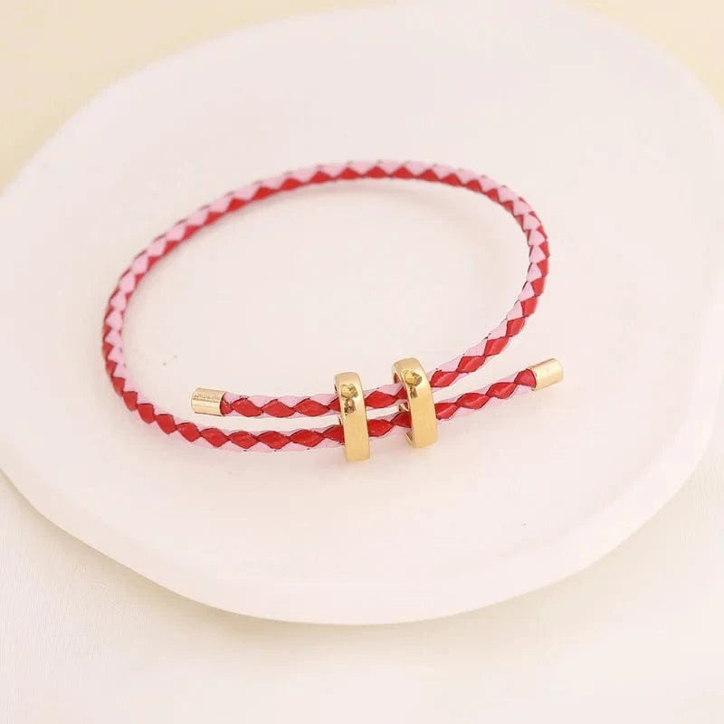 Bohemian New Handmade Braided Bracelets Women Solid Color Leather Cord Bracelet Personality DIY Jewelry