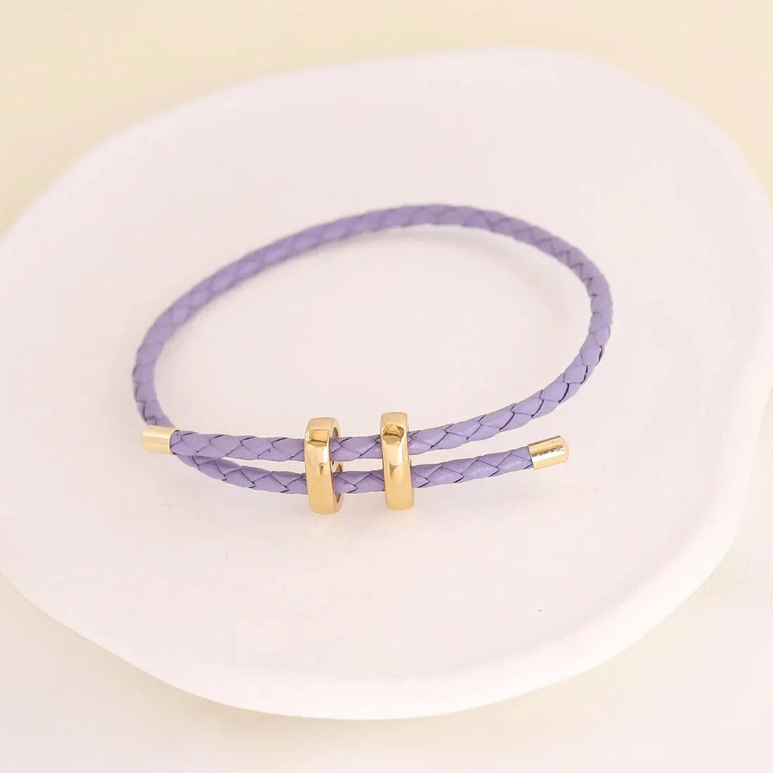 Bohemian New Handmade Braided Bracelets Women Solid Color Leather Cord Bracelet Personality DIY Jewelry