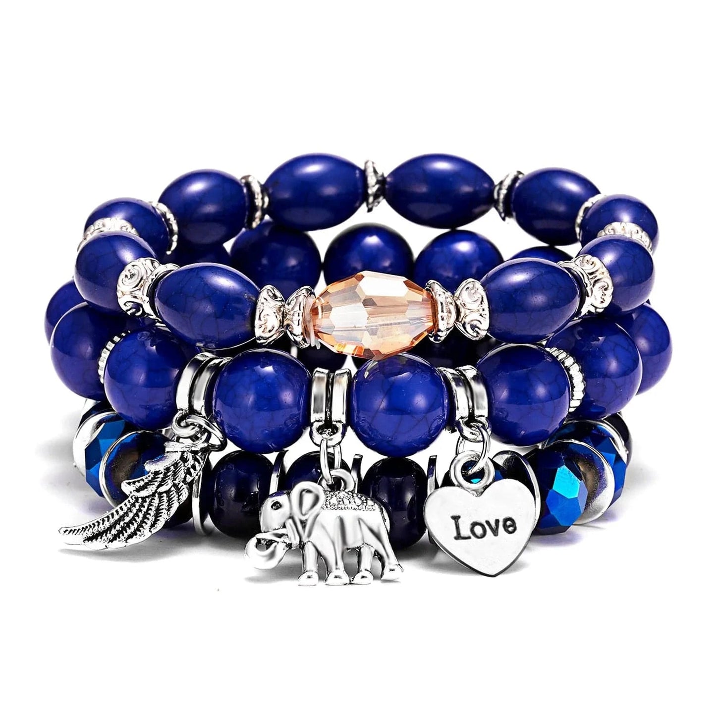 Bohemian Stackable Bead Bracelets for Women Charms Set Stretch Multilayered Glass Beads Bracelet Jewelry