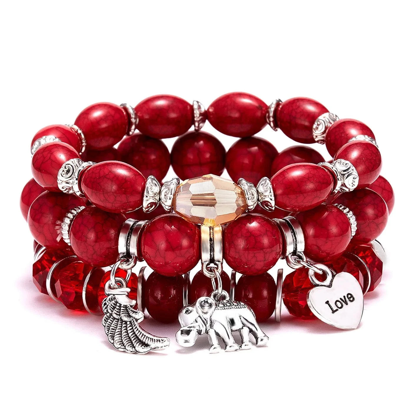 Bohemian Stackable Bead Bracelets for Women Charms Set Stretch Multilayered Glass Beads Bracelet Jewelry