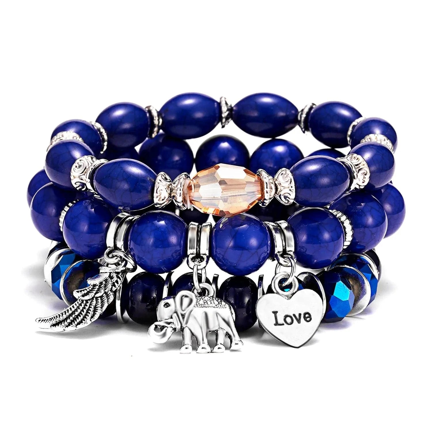 Bohemian Stackable Bead Bracelets for Women Charms Set Stretch Multilayered Glass Beads Bracelet Jewelry