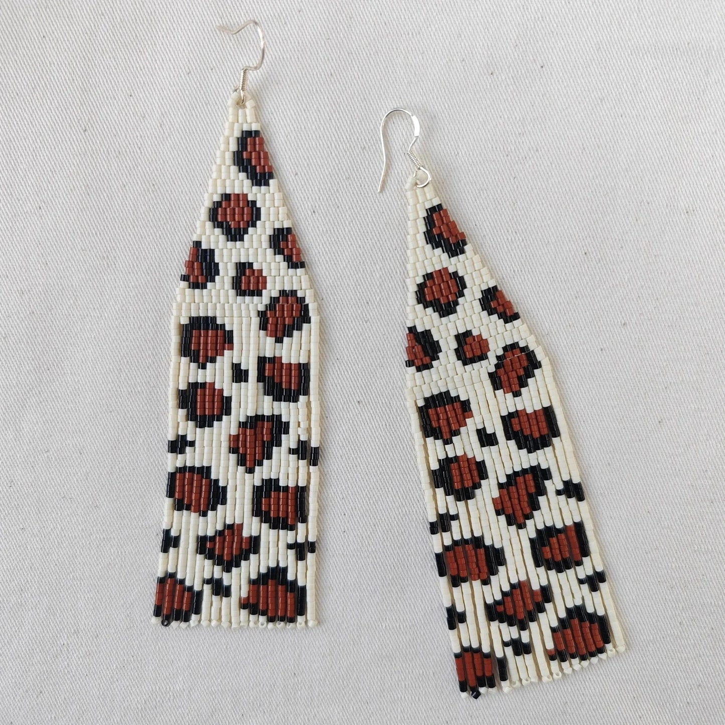 BOHO / #01 Drop Shipping Fashion Boho Handmade Brown Leopard Long Tassel Miyuki Seed Beads Beaded Dangle Earrings Jewelry