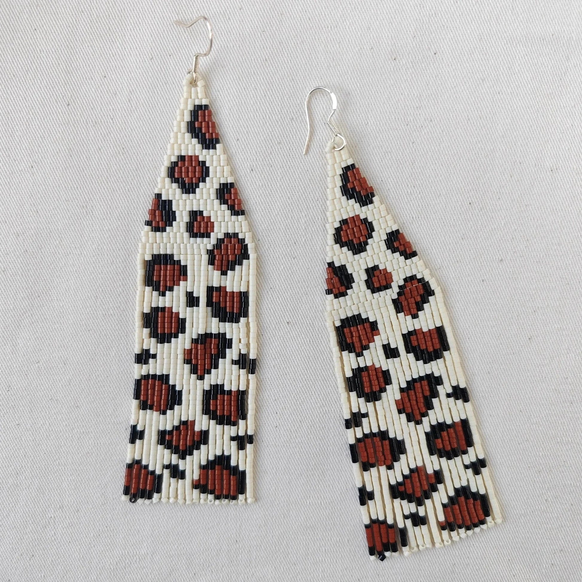 BOHO / #01 Drop Shipping Fashion Boho Handmade Brown Leopard Long Tassel Miyuki Seed Beads Beaded Dangle Earrings Jewelry