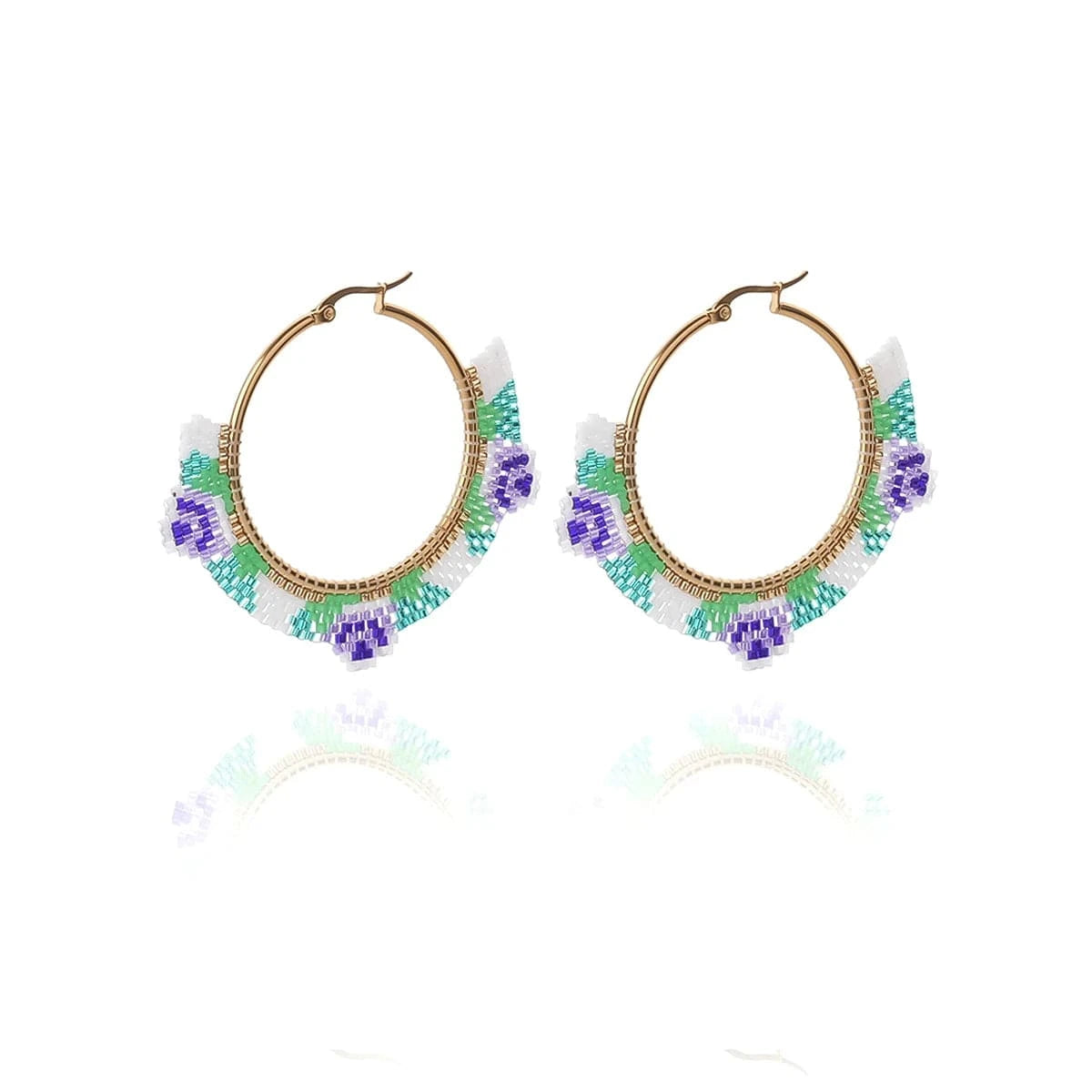 Boho / 11cm / 04 Dropshipping Boho Statement Handmade Beaded Tassel Seed Bead Miyuki Earrings Fringe Dangle Drop Hoop Earrings for Women