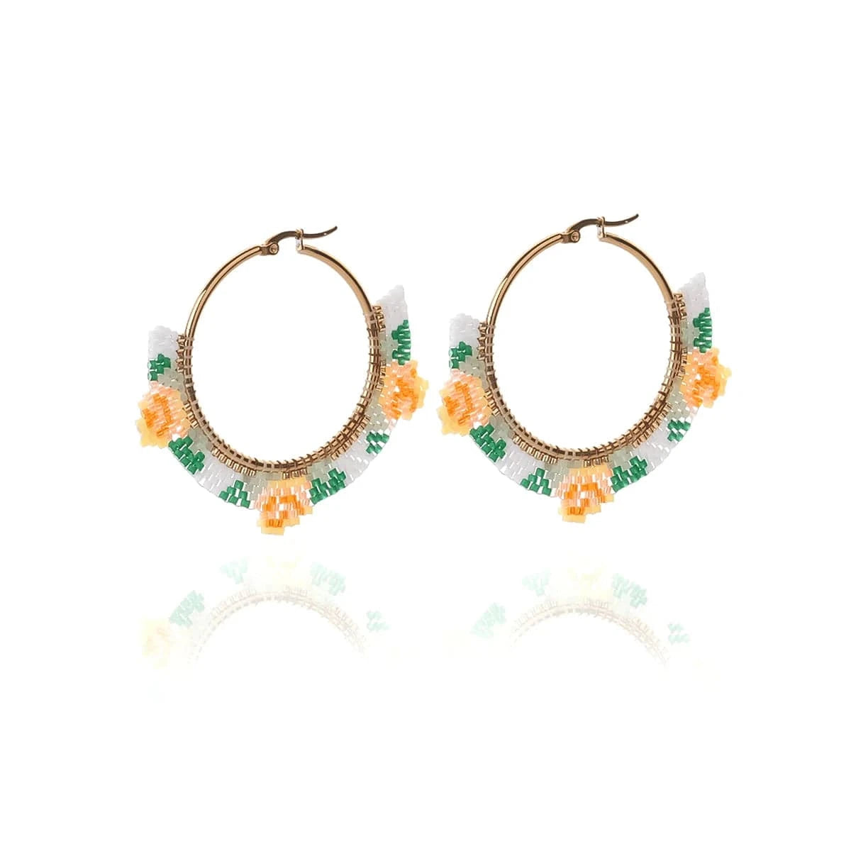 Boho / 11cm / 07 Dropshipping Boho Statement Handmade Beaded Tassel Seed Bead Miyuki Earrings Fringe Dangle Drop Hoop Earrings for Women