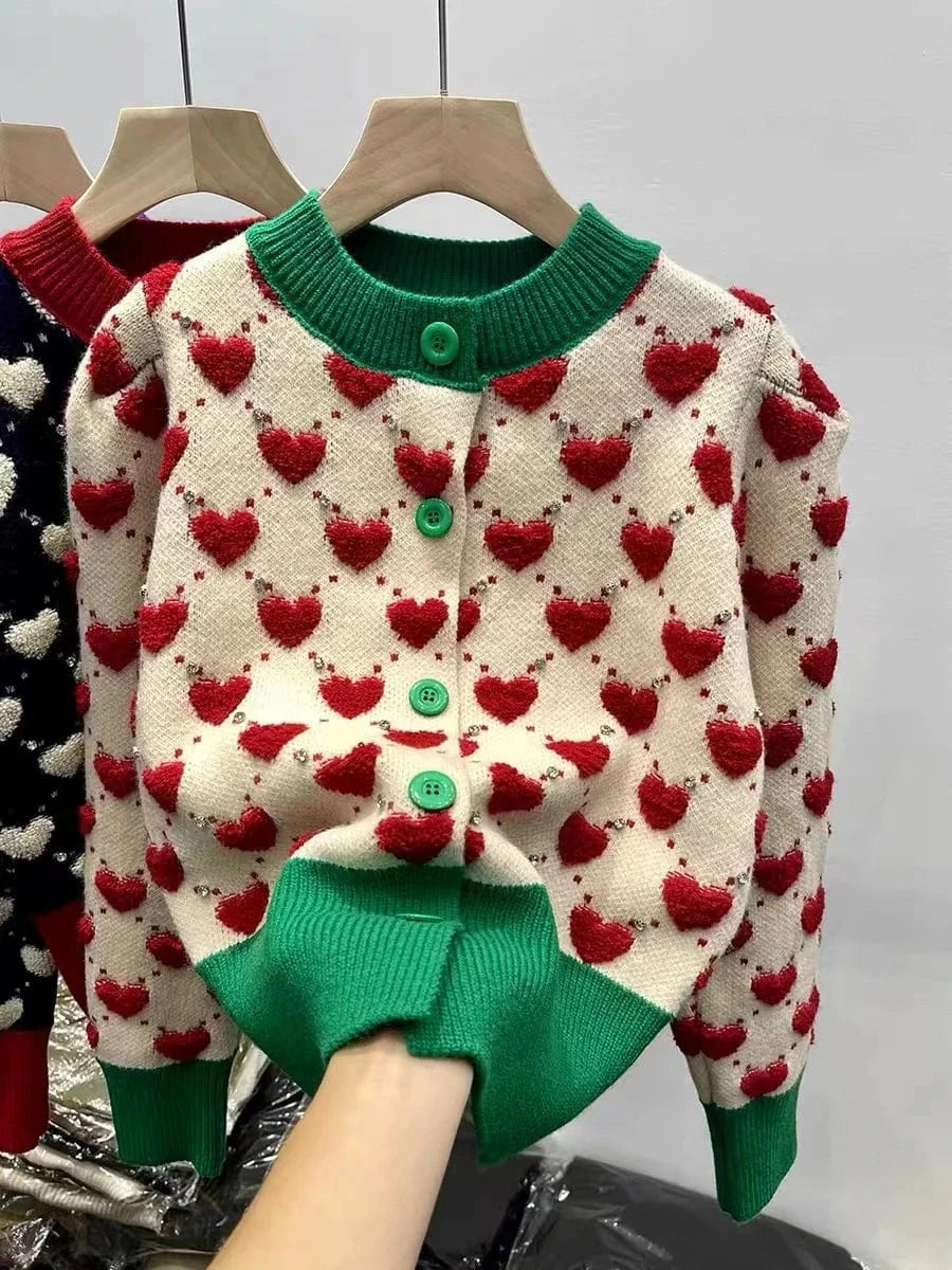 Bomblook C1219ST 2024 New Design Sweetheart Cardigan Sweater Top With Pleated Skirt Two Pieces Set Women Cute Party Outfit